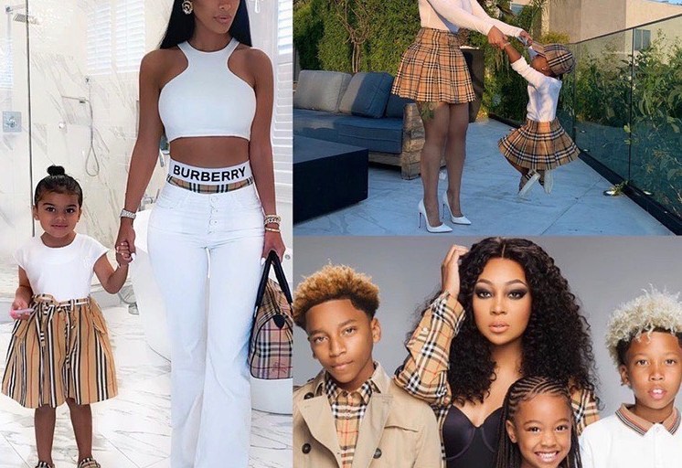 Celebs Love Burberry: Mommy and Me Looks featuring Cardi B, Monica, Kris Jenner and More