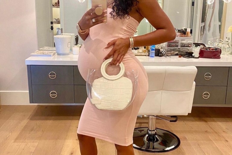 Eniko Hart Showed Off Her Baby Bump in a Naked Wardrobe Dress!