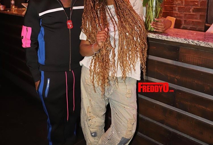 Ray J Congratulated His Sister Brandy Norwood After A Successful Verzuz Battle Wearing a Black, Pink and Blue Color Block Tracksuit by Soloman Lawrence