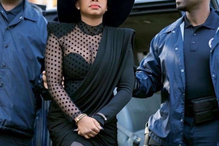 You Ask, We Answer! Naturi Naughton’s Funeral $3,950 Balmain Sheer Black Polka Dot Drape Dress on ‘Power Book II: Ghost’