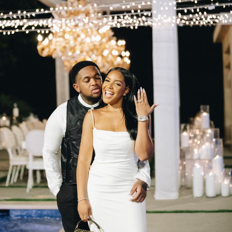 Fashion Bomb Wedding: DJ Mustard and Chanel McFarlene in Ivory House of CB ‘Margaux’ Dress and Mini Fendi Baguette Bag Tie the Knot With Small Wedding Dinner!