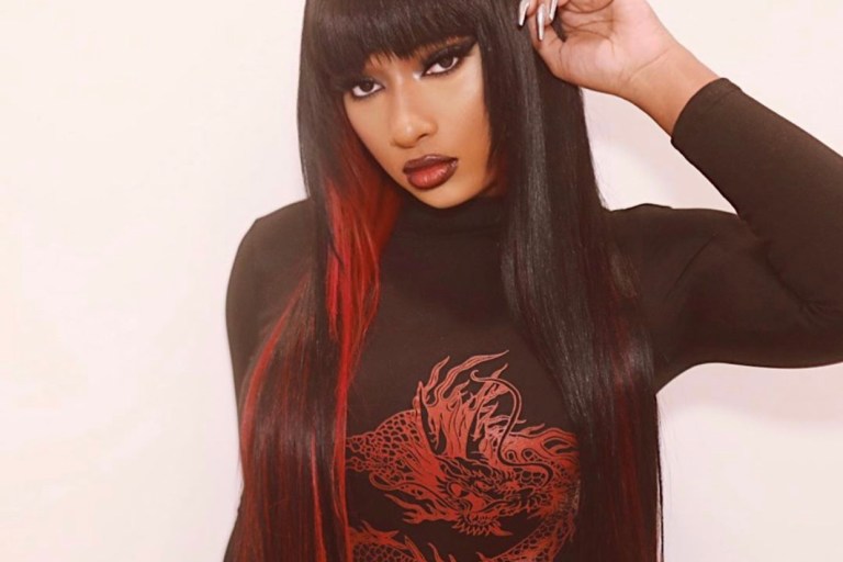Megan Thee Stallion Delivers Fiery Look in Fashion Nova Romper