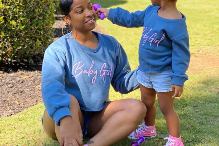 Mommy-and-Me Style With Toya Johnson and Reign Beaux in Matching Fashion Nova Sweatshirts