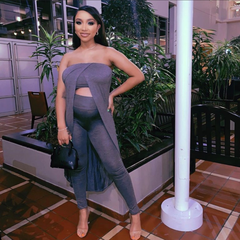 Zonnique Pullins Showed Off Her Growing Baby Bump in a Grey Tunic Set From Fashion Nova