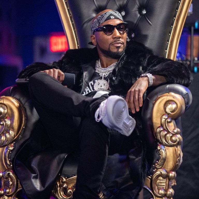 Jeezy wears Custom Black Mink Coat from The Fur and Leather Centre, Air Force Ones, and a Black Mafia Family Jersey by Exclusive Game for Verzuz Battle with Gucci Mane + His Almighty Black Dollar Video Fashion Credits