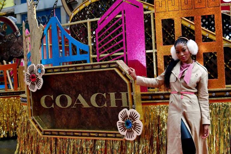 Keke Palmer Wears Coach Leather Trench Dress at the Macy’s Thanksgiving Day Parade