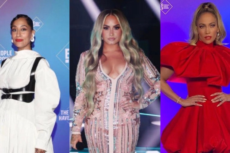 Best Looks From E! People’s Choice Awards 2020: Tracee Ellis Ross in Alexander McQueen, Jennifer Lopez in Christian Siriano, Demi Lovato in Elie Saab, and More!