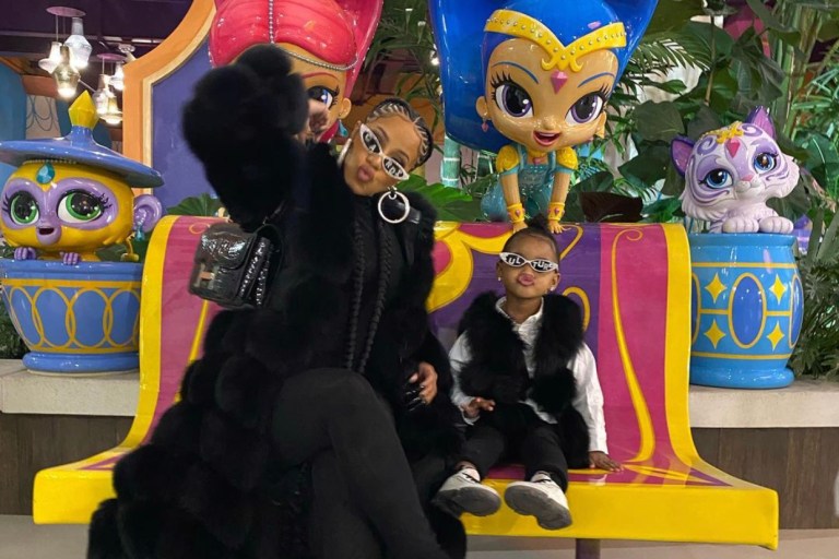 Cardi B and Kulture Spotted Twinning in Custom Rad and Refined Sunglasses and Cardi B X Reebok Sneakers