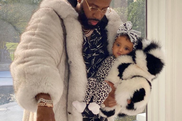 Safaree and His Daughter Safire Kept It Cozy and Cute in Daniel’s Leather Fur Coats