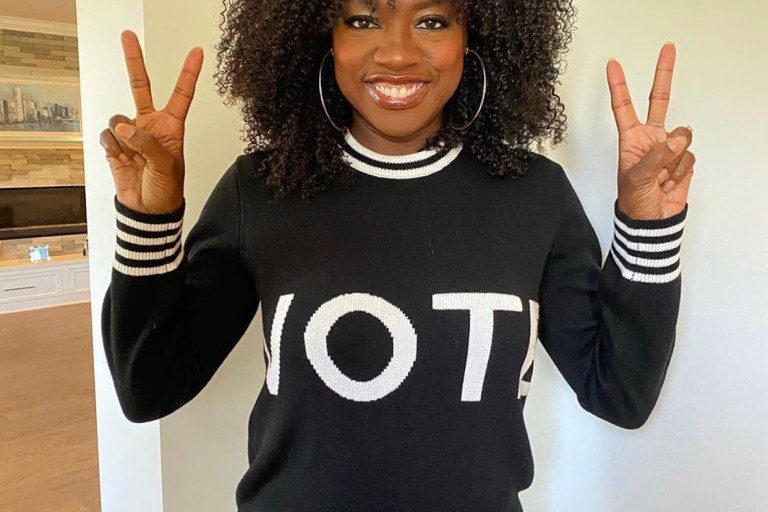 Viola Davis Encourages Everyone to Vote in $850 Black and White Michael Kors ‘Vote’ Sweater