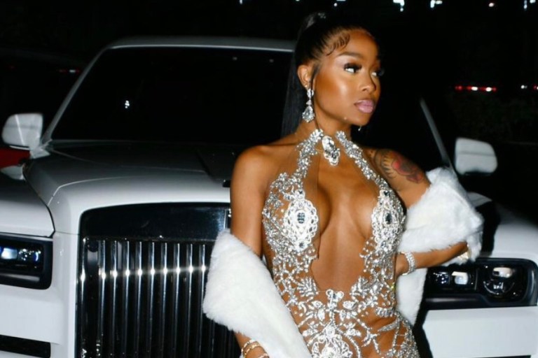 Jayda Cheaves Spotted in Custom Crystal Embellished CASZÉ Brand Jumpsuit and Christian Louboutin Sandals at Mulatto’s Big Latto Royal Casino Event in Atlanta