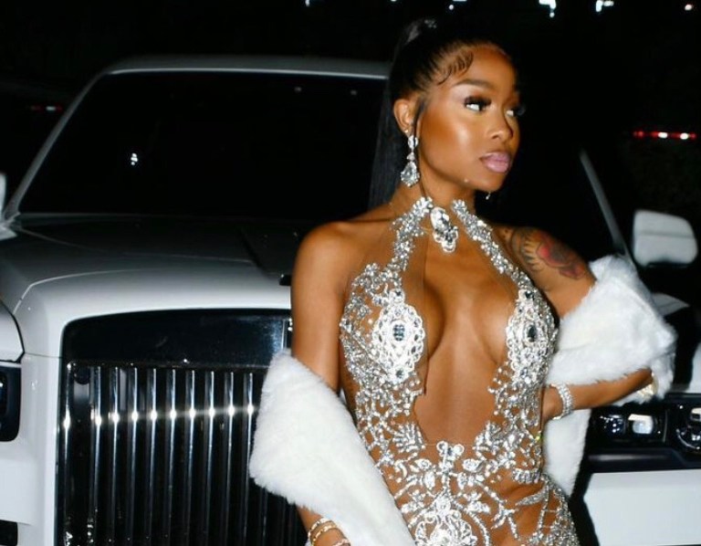 Jayda Cheaves Spotted in Custom Crystal Embellished CASZÉ Brand Jumpsuit and Christian Louboutin Sandals at Mulatto’s Big Latto Royal Casino Event in Atlanta