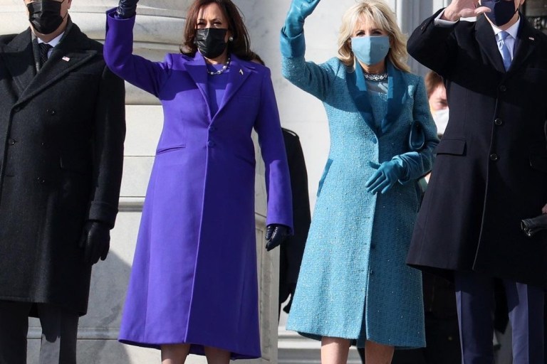 The Politics of Fashion: Vice President Elect Kamala Harris and Dr. Jill Biden in American Designers Markarian & Christopher John Rogers on Inauguration Day; Melania Trump in Parisian Designer Chanel