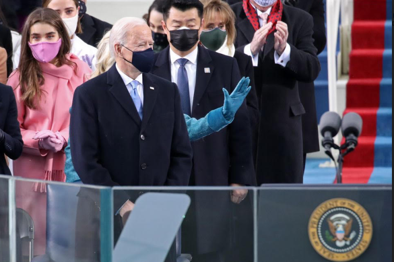 Joe Biden’s Granddaughter Natalie Biden Wears Custom Bubblegum Pink Lafayette 148 Coat to Inauguration