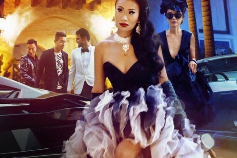 Netflix’s Bling Empire Is Full of Life, Luxury and Looks With Asian Elites: Christine Chiu in Balmain Pearl Necklace Embellished Velvet Dress, Jaime Xie in Philosophy di Lorenzo Serafini Crystal Embellished Bow Tie Lace Top, Kane Lim in Yellow Versace, + More