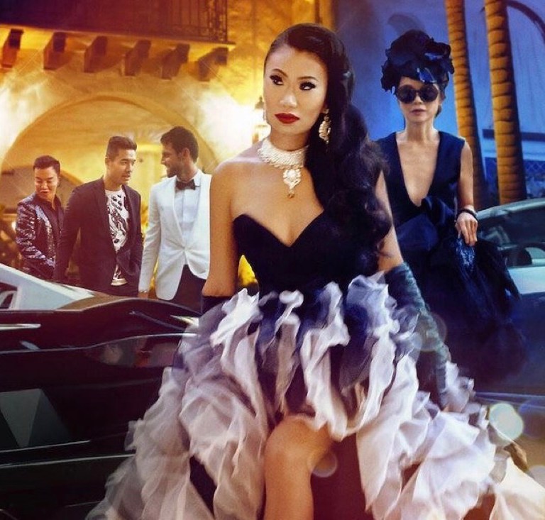 Netflix’s Bling Empire Is Full of Life, Luxury and Looks With Asian Elites: Christine Chiu in Balmain Pearl Necklace Embellished Velvet Dress, Jaime Xie in Philosophy di Lorenzo Serafini Crystal Embellished Bow Tie Lace Top, Kane Lim in Yellow Versace, + More