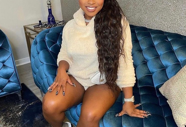Reginae Carter Wears Fashion Nova’s Fuzzy 2 Piece Set in Nude