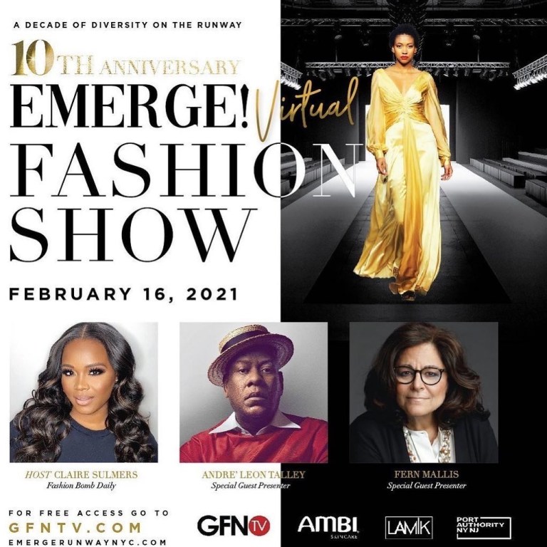 EMERGE! A Fashion Runway Show Celebrates its 10th Anniversary with a Virtual Runway Show During New York Fashion Week Andre Leon Talley, Fern Mallis & other fashion icons join celebration  “A Decade of Diversity on the Runway”