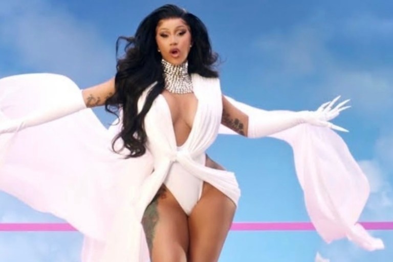Cardi B Is Back With First Video of the Year for Her Single ‘Up’: Visual Looks Including White Draped Francesco Murano Look, Blue Velvet Two-Piece Set by Rey Ortiz, + More