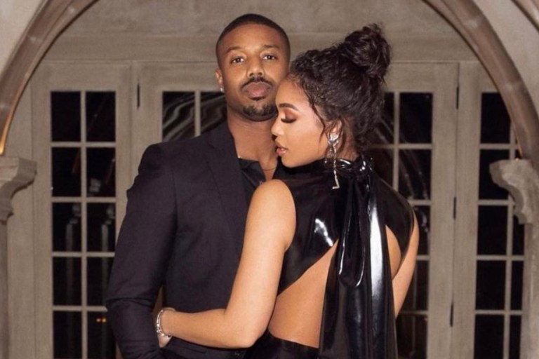 You Ask, We Answer! Lori Harvey Celebrates Boyfriend Michael B. Jordan’s Birthday in Saint Laurent Black Latex Cutout Dress and Christian Louboutin Patent Leather Strappy Sandals