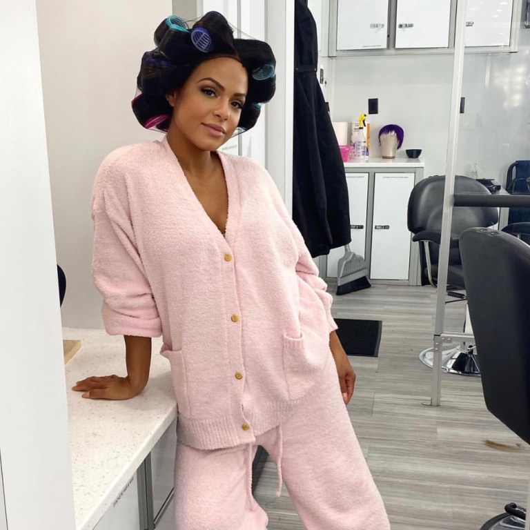 Christina Milian Gets Ready for Glam Session in Pink Fuzzy Fashion Nova Set