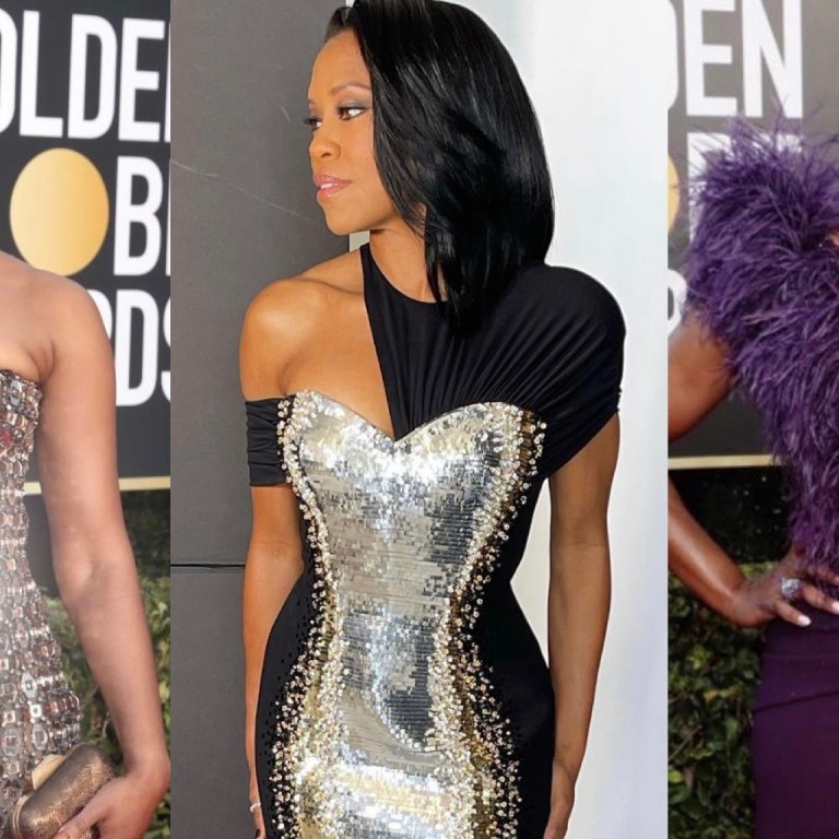 Top 10 Best Dressed at the 2021 Golden Globe Awards: Regina King in Custom Sequin Louis Vuitton, Tiffany Haddish in Custom Metallic Alberta Ferretti, Angela Bassett in Purple Dolce and Gabbana + More