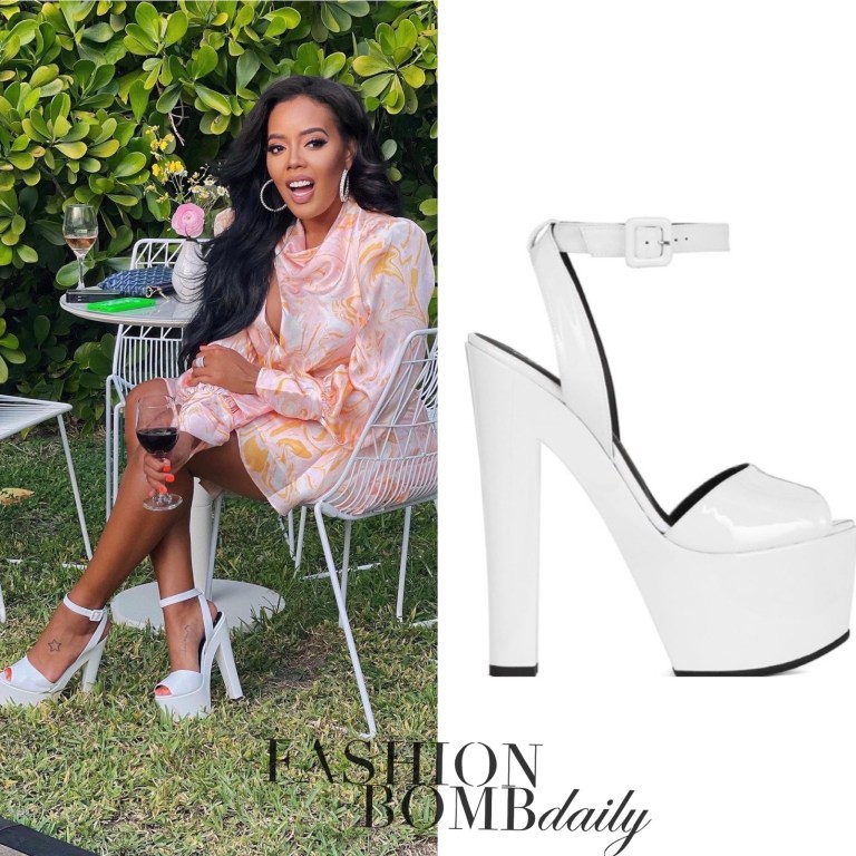You Ask, We Answer! Angela Simmons Instagram White Platform Sandals
