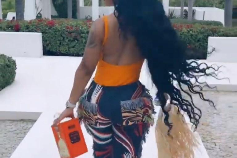 Wardrobe Inquiry: Ari Fletcher’s Savage Statement Swirl Print Pants (as Worn by Dess Dior)