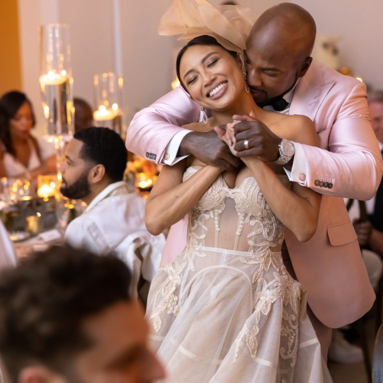 Fashion Bomb Wedding: Jeannie Mai and Jeezy Get Married in Galia Lahav and Teofilo Flor Suit
