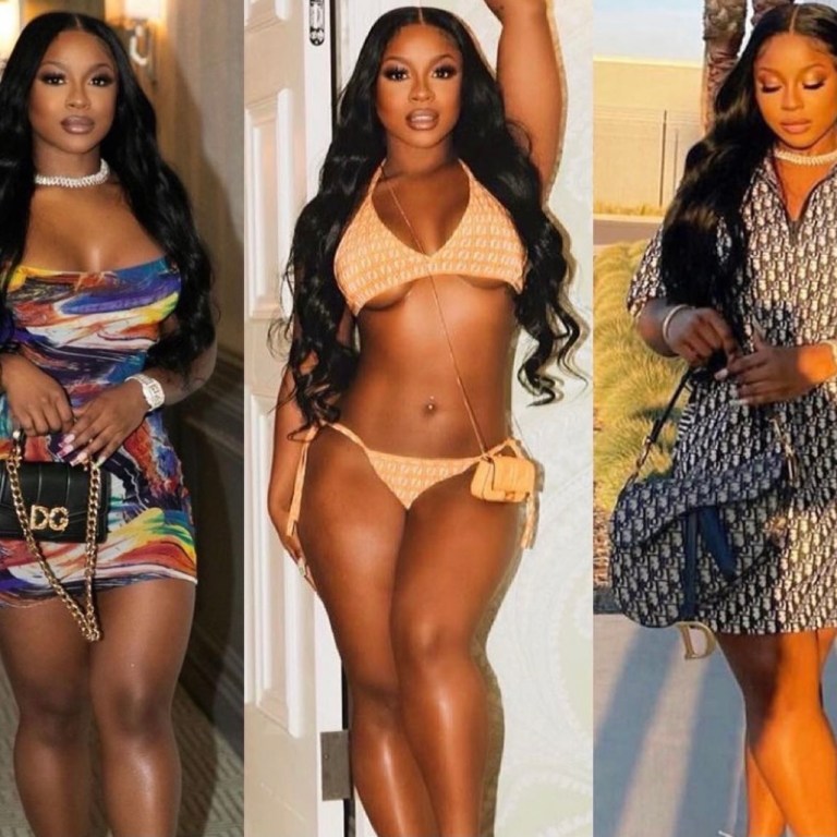 Reginae Carter Wow’s With Recent Looks Featuring Dior Monogram Hooded Mini Dress and Saddle Bag, Fendi Orange Logo Bikini and Knit Slides + Hello Barbie Multicolor Marble Print Dress and Dolce and Gabbana Black and Gold Bag and Sandals