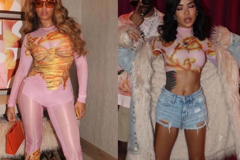 Who Wore it Better? Beyonce vs. Jhene Aiko in Charlotte Knowles Pink and Orange Halcyon Top