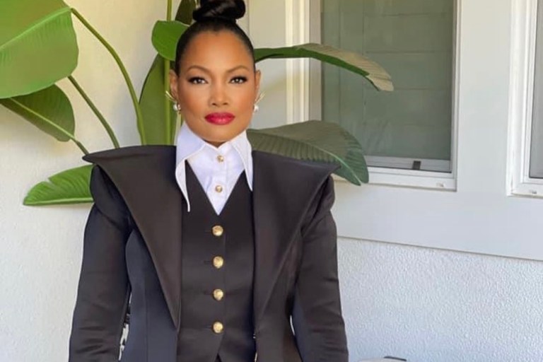 Garcelle Beauvais Keeps It Classic and Chic in Black and White Suit by Jovana Louis While Filming for ‘Real Housewives of Beverly Hills’