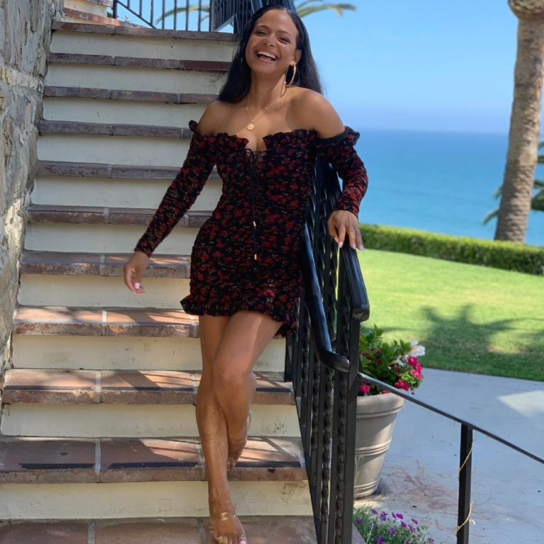 Christina Milian Beams in Floral Off-the-Shoulder Mini Dress by Fashion Nova