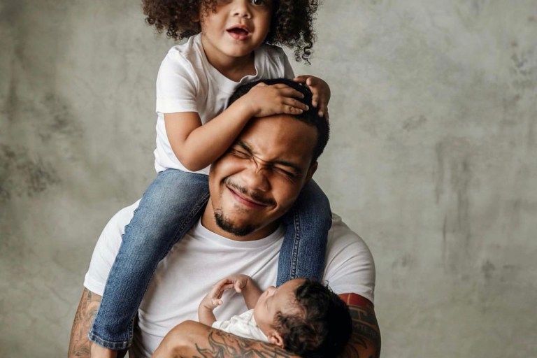 Fashion Bomb Family Moment: G Herbo and His Sons Essex and Yosohn Pose Together for Photoshoot in White T-Shirts and Blue Jeans