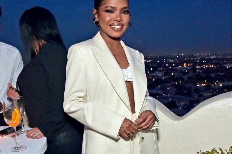 Ryan Destiny Attends Coin Cloud Event in LA Wearing 3.1 Phillip Lim White Suit and the Andamane Top