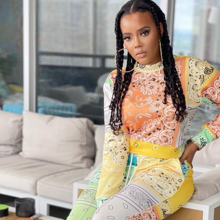 Angela Simmons Keeps It Chill in a Fashion Nova Multicolor Patchwork Bandana Print Set