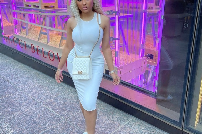 Ella Rodriguez Rocks an All White Look Featuring a Fashion Nova White Midi Dress