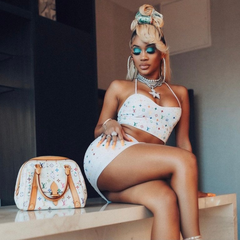 On the Scene at Saweetie’s Freaknik Birthday Party: Saweetie in Louis Vuitton-Inspired Look by Mario De La Torre, Chloe Bailey in Bryan Hearns Orange Outfit, JT in L.O.C.A. Yellow Set, Yung Miami in Miu Miu Red Knit Romper + More