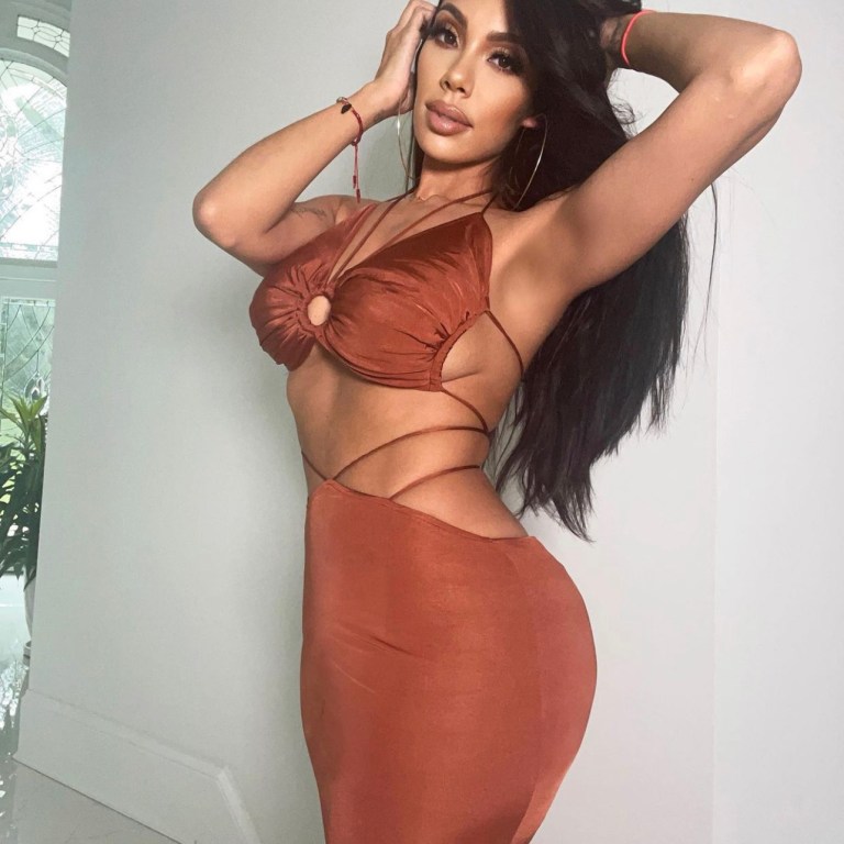 Erica Mena Shows Out in Fashion Nova O-Ring Crop Top and Maxi Skirt Set
