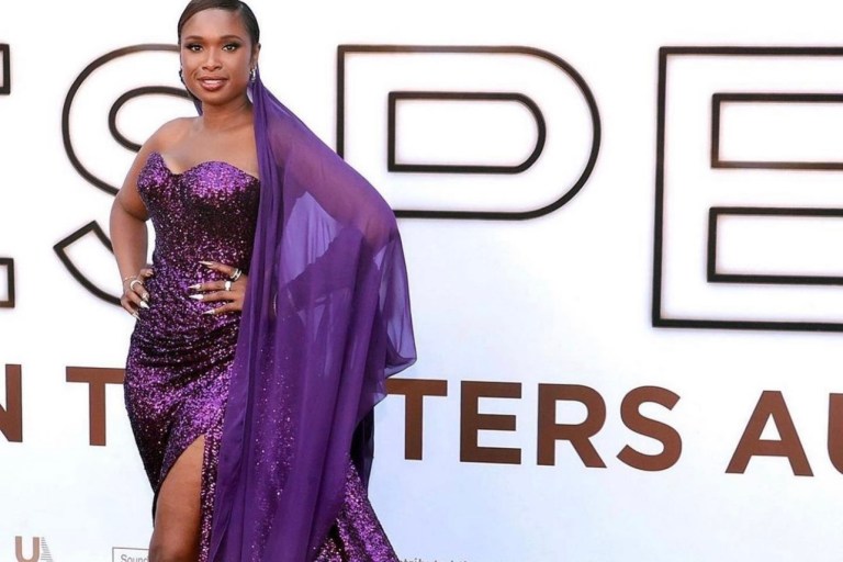 Jennifer Hudson Wears Custom Dolce and Gabbana Purple Look to ‘Respect’ Movie Premiere in LA