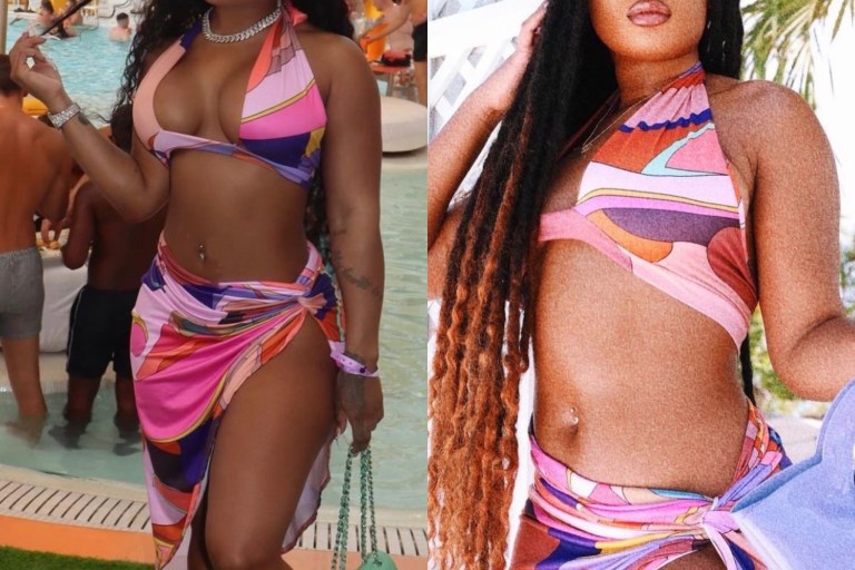 Who Wore It Better: Megan Thee Stallion and Lira Mercer Spotted in Fashion Nova Abstract Print Halter Top and Skirt Set