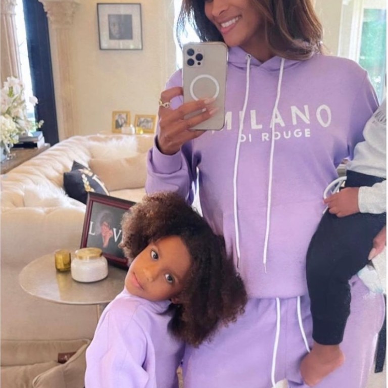 Ciara and Her Kids Rock Milano Di Rouge Purple and Black Sweatsuits While Spending Fun-Filled Quality Time Together