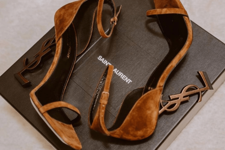 Bomb Accessories: Brown Suede Saint Laurent ‘Opyum’ Sandals