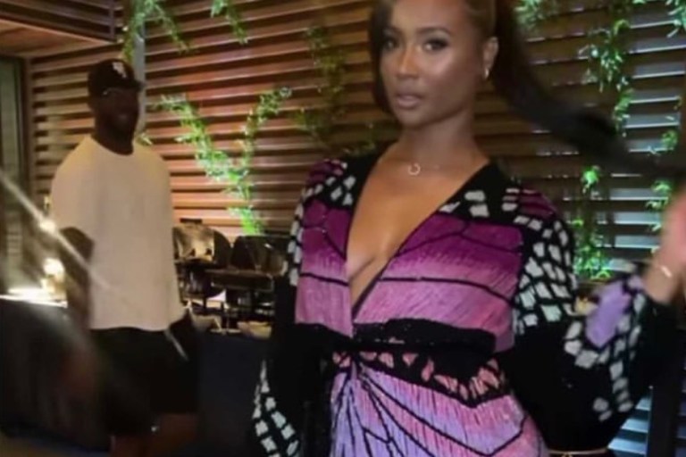 Most Requested: Kayla Nicole Steps Out in Retrofete Sequin Butterfly Wrap Dress