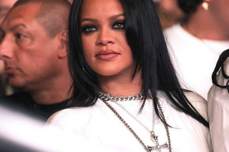 Wardrobe Inquiry: Rihanna Rocks LaQuan Smith Spring 2022 White Corset T-Shirt Dress to 2021 Life Is Beautiful Festival to See A$AP Rocky’s Performance