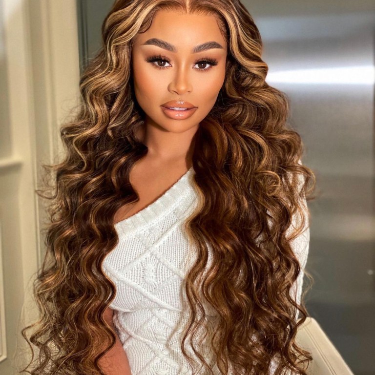Blac Chyna Shows Off New Hairstyle Wearing White One Shoulder Cable Knit Sweater Dress
