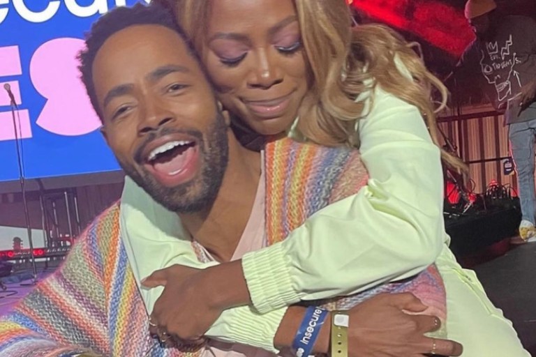 Fashion Bomb Men: Jay Ellis Wears Laneus Multicolor Striped Cardigan During Insecure Fest in LA