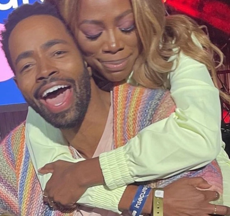 Fashion Bomb Men: Jay Ellis Wears Laneus Multicolor Striped Cardigan During Insecure Fest in LA