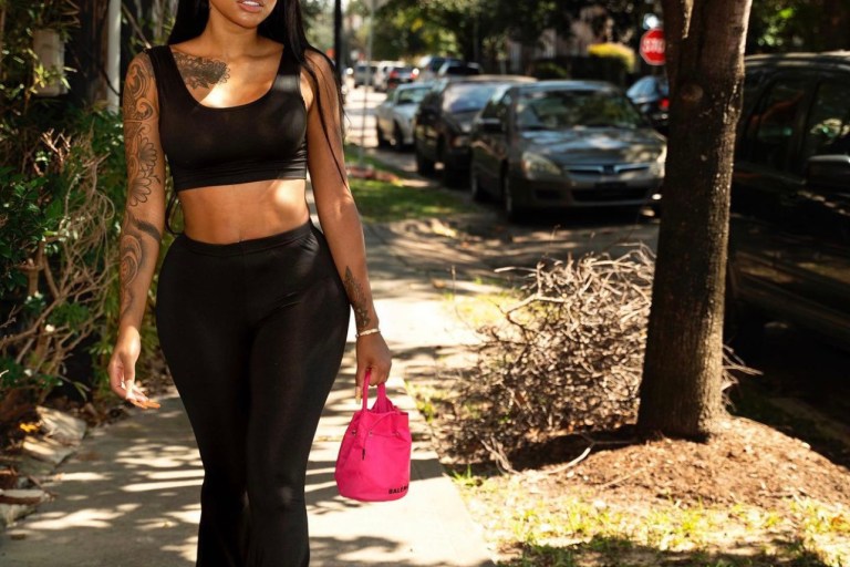 Jania Meshell Wears Fashion Nova Black Two Piece Set During Day Out