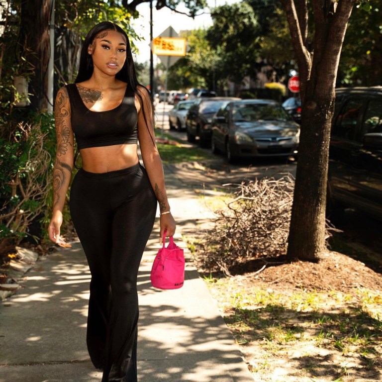 Jania Meshell Wears Fashion Nova Black Two Piece Set During Day Out